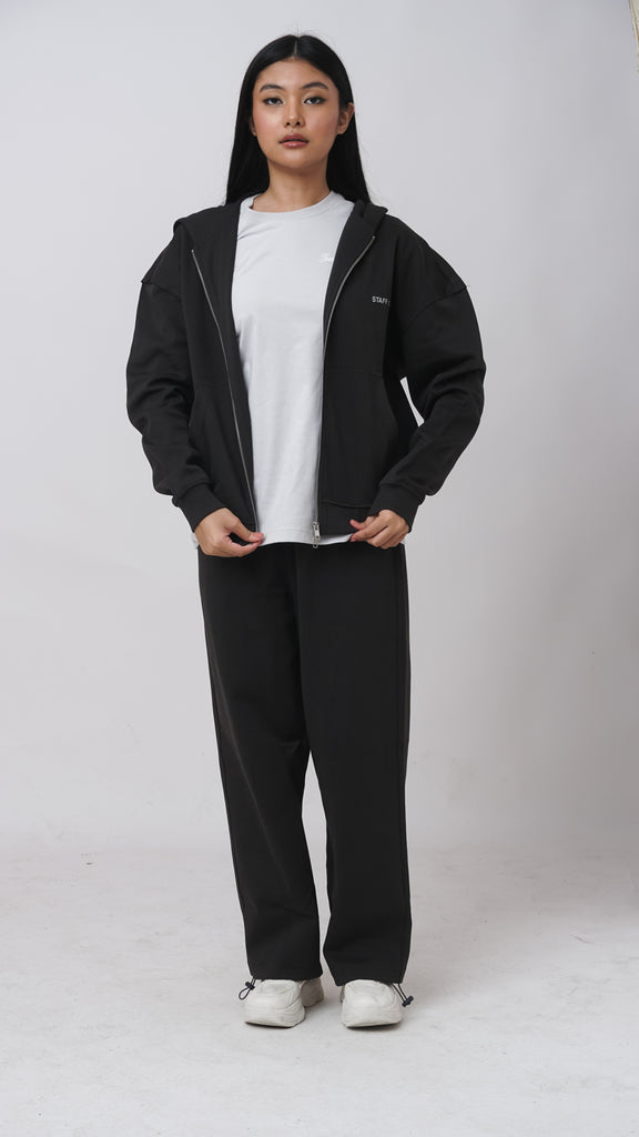 Staff Jogger Wide Pants Jet Black | staffco
