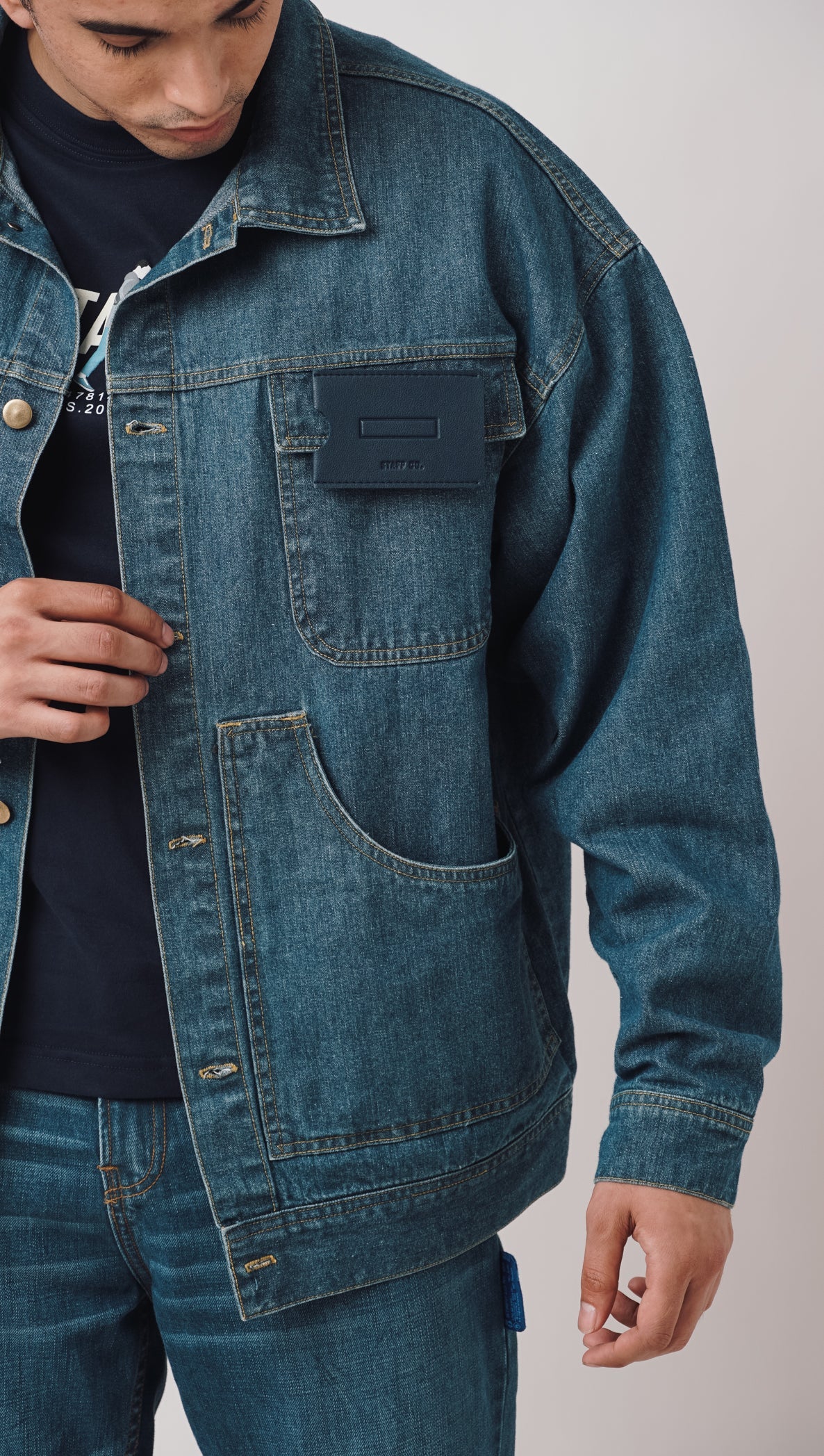 Worker's 4 Pocket Denim identity Jacket Medium Wash | staffco
